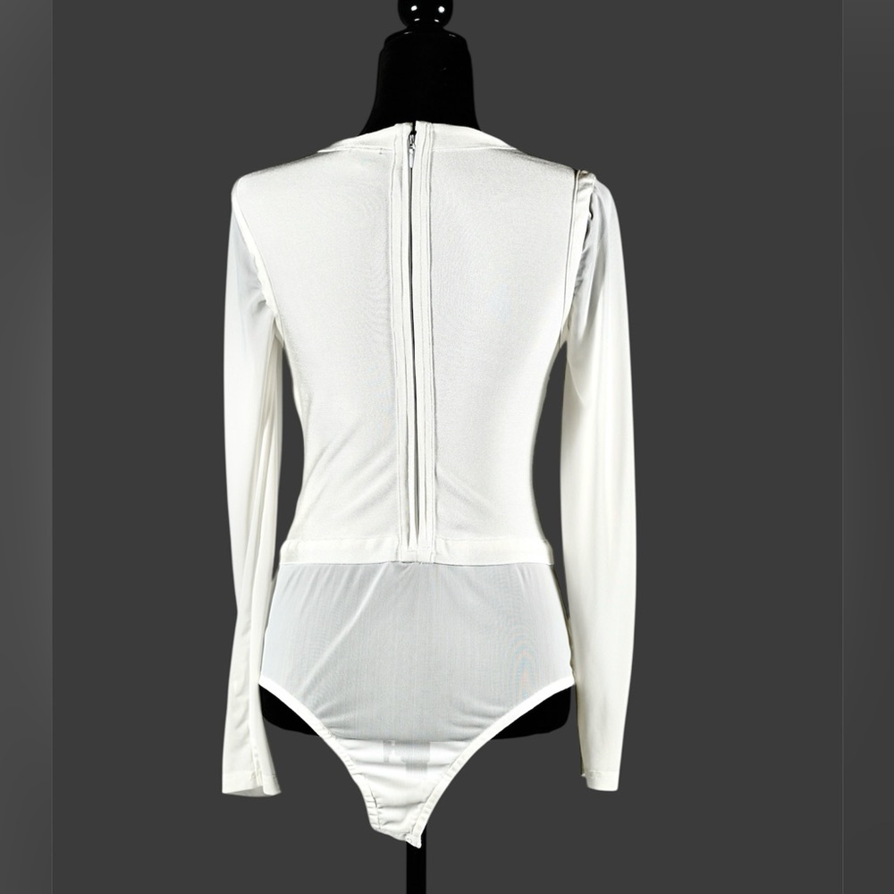 Valiant Paris White Lace‑Up Long‑Sleeve Bodysuit – Size L - Picture 9 of 17